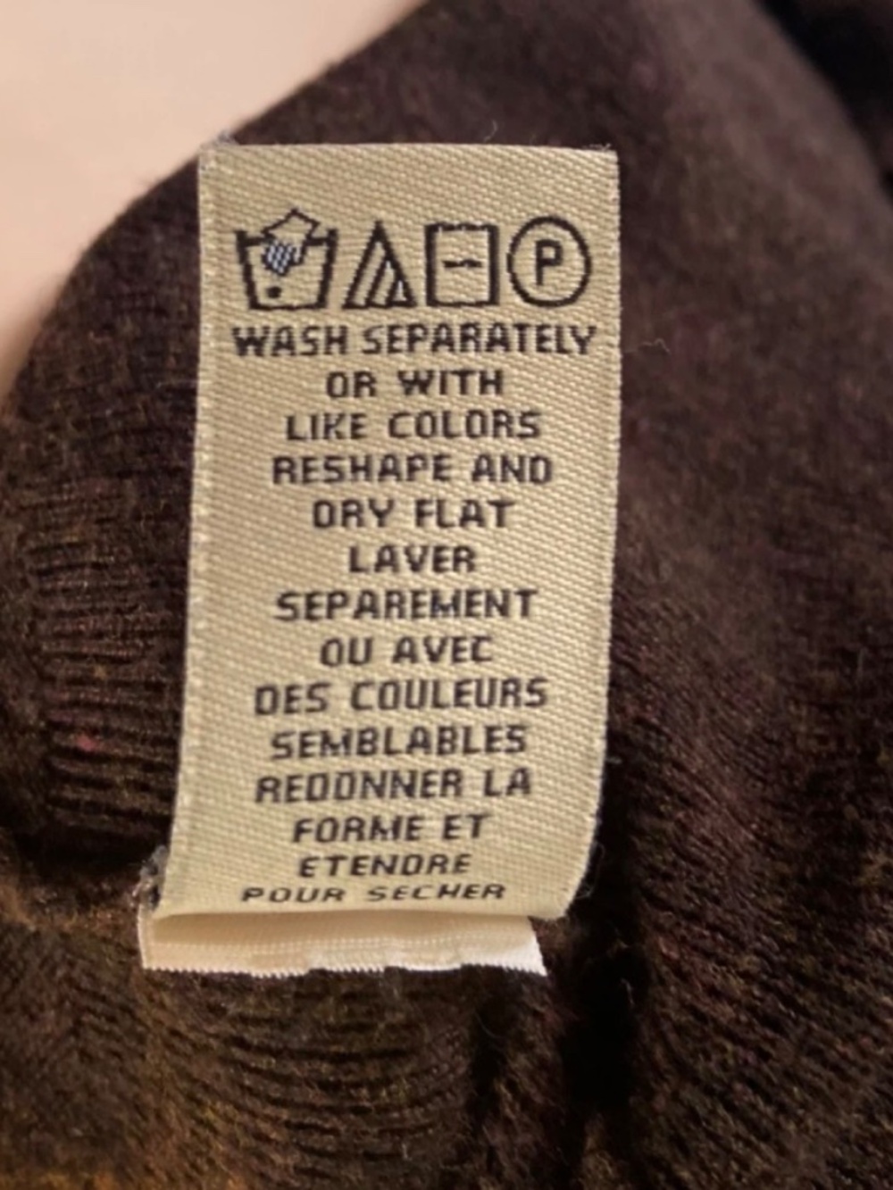 Ladies Brown Long Sleeve Deep V-Neck Sweater - Size S - Picture 10 of 10